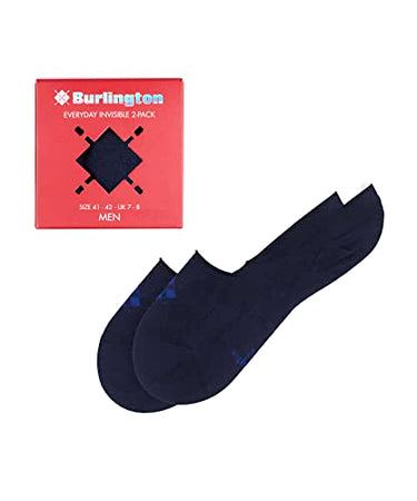 Burlington Herren Füßlinge Everyday Box Multipack In Baumwolle unsichtbar einfarbig 2 Paar, Schwarz Black 3000, 39-40 im Sale
